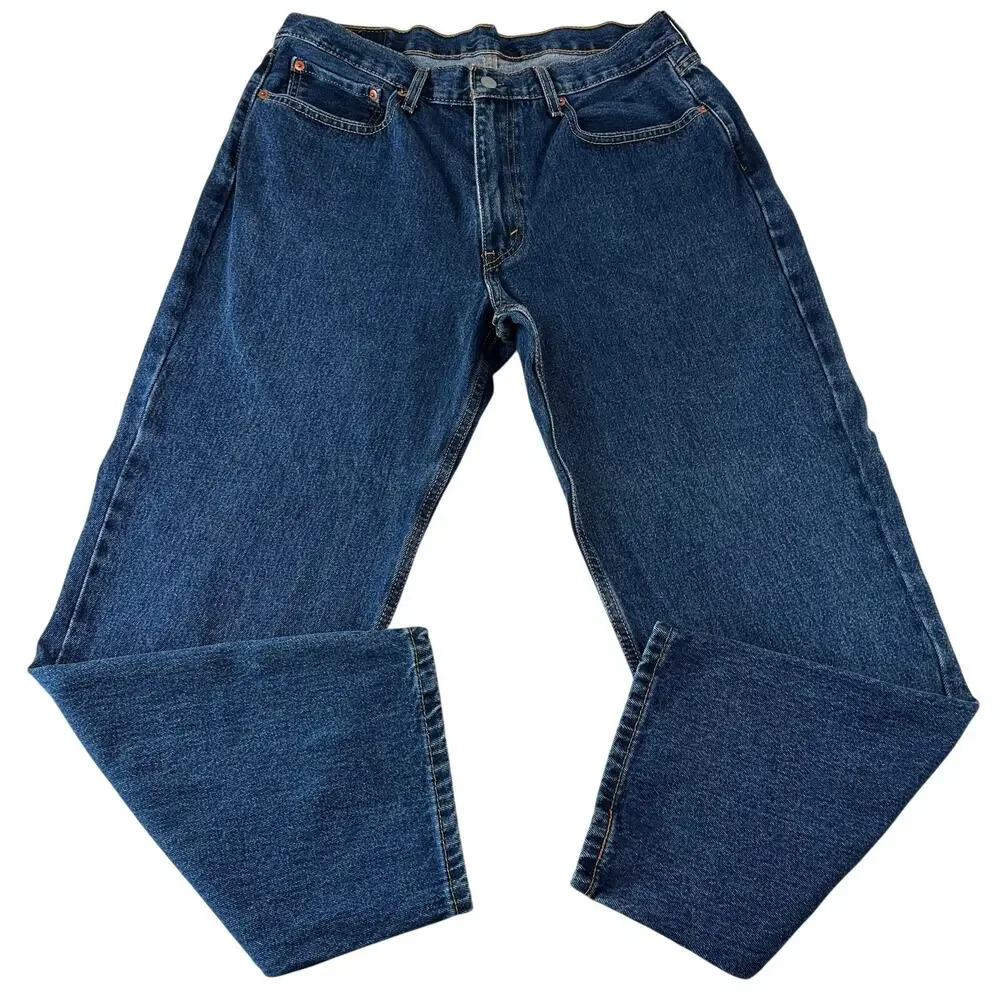Levi's 550 Relaxed Fit Denim Blue Jeans men's size 34X28